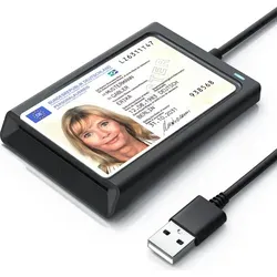 CSL USB NFC Smart Card Reader - Vielseitiger Chipkartenleser für Personalausweis und Bankkarten - Flexibler Kartenleser für kontaktloses NFC und mechanisches Auslesen. Ideal für digitale Identifikation und verschiedene Anwendungen. Kompatibel mit Windows 10, 11 und Android.