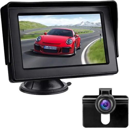 Rückfahrkamera mit Monitor 4.3'' LCD – IP68 Wasserdicht und Nachtsicht - Rückfahrkamera mit 4.3'' LCD Monitor, IP68 wasserdicht, einfache Installation ohne Verkabelung, hervorragende Nachtsicht für sicheres Einparken bei Dunkelheit.