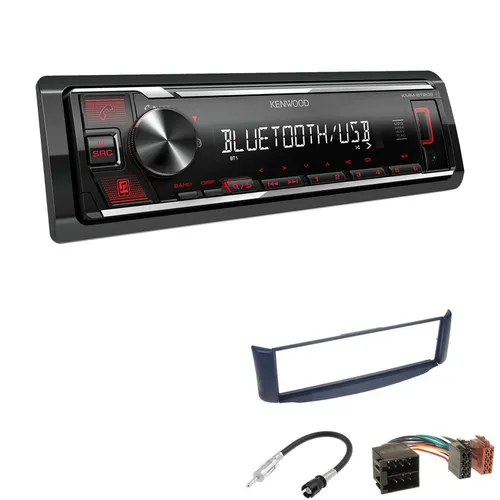 Kenwood Autoradio Bluetooth USB AUX für Smart ForTwo 1998-2007 - Vielseitiges 1-DIN Autoradio mit USB, AUX und Bluetooth für Musik-Streaming und Freisprechanrufe. Ideal für Smart ForTwo Cabrio und Coupe (1998-2007) in grauem Design.