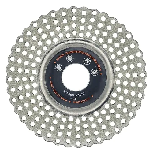 Kaindl Diamant-Sichtschleifscheibe WAVE Ø115 x 22,2 mm D151– zweiseitiger Diamantbelag, Wellenprofil, End- & Grobschliff, Profi-Qualität für Winkelschleifer & Bohrmaschine