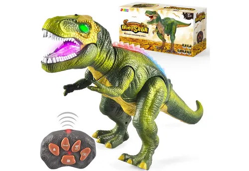 JOYIN Kinder LED Ferngesteuertes Dinosaurier Spielzeug - App- & ferngesteuerte Tiere mit realistischem T-Rex, der geht, brüllt und leuchtet. Perfekt für Dinosaurier-Themenpartys und als pädagogisches Spielzeug für Kinder.