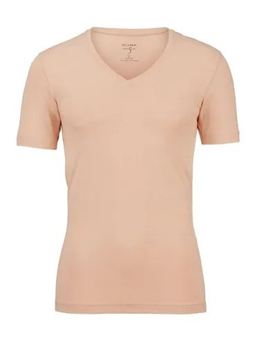 OLYMP Herren T-Shirt Langarm Level.Five - Einfarbig Caramel 24, XL - Herren-Unterhemden, body fit Passform für optimalen Tragekomfort und moderne Eleganz im Alltag.