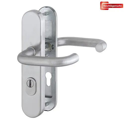 Hoppe Paris Edelstahl-Schutz-Langschild-Türgriff-Garnitur E138Z - Türsicherungen: Hochwertige Garnitur mit Zylinder-Abdeckung für optimale Sicherheit und elegantes Design für Außen- und Wohnungstüren (42-47 mm)