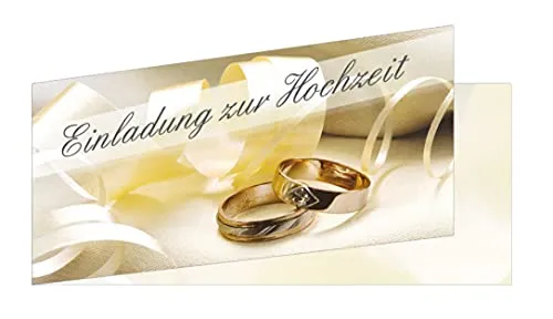 Stück Einladungskarten zur Hochzeit (EKT-105) Format DIN lang Einladungen Ringe Trauung Feier 25