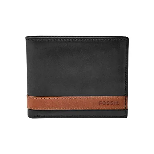 Fossil Herren Brieftasche Quinn - 100% Leder Bifold - Herren-Geldbörsen aus feinstem Leder, praktisch mit 8 Kartenfächern und einem sicheren Buttonverschluss für stilvolle Ordnung.