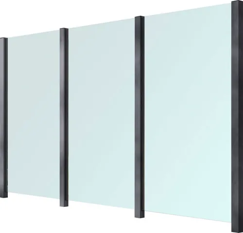 STAKET PRO Zaun Set, Glaszaun 3,284 m - Zaunelemente mit 4 stabilen Aluminium-Pfosten und klarem Glas, ideal für stilvolle Garten- und Terrassengestaltung, inklusive einfacher Selbstmontage-Anleitung.
