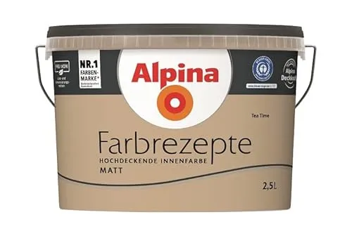 Alpina Farbrezepte Innenfarbe – Tea Time matt - Farben für einzigartige Raumstimmungen, atmungsaktiv und tropfgehemmt – ideal für ein individuelles Zuhause-Gefühl.