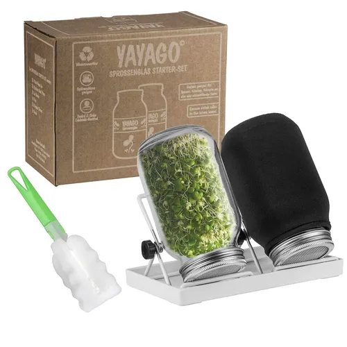 Sprossenglas Keimglas 2er Set 1000ml - Anzuchtset für frische Sprossen - Sonstige, ideal für die gesunde Ernährung, ermöglicht einfaches Keimen und Anbauen von Sprossen zu Hause.