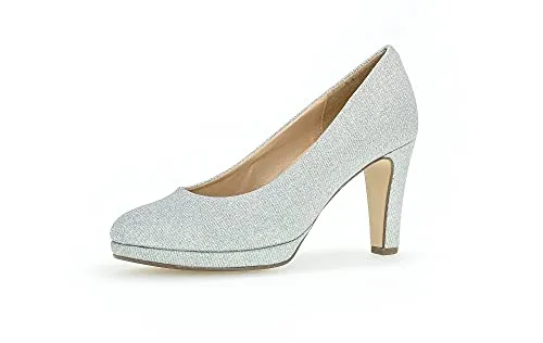 Gabor Pumps silberfarben 42 EU - Elegante Pantoletten in Größe 42 mit 8 cm Absatzhöhe, aus hochwertigem Synthetik und echtem Leder für optimalen Tragekomfort. Ideal für besondere Anlässe oder den Alltag.