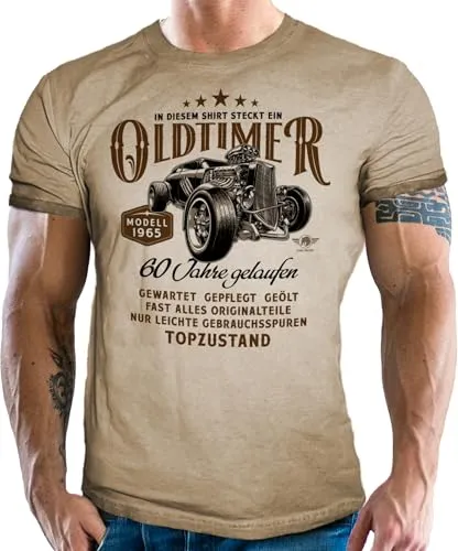 Herren T-Shirt im Used Vintage Retro Look zum 60. Geburtstag für Männer - Oldtimer Modell Baujahr 1965 Topzustand