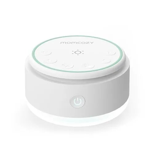 Momcozy Sound Machine für Babys - 20 beruhigende Klänge & Touch-Licht, tragbares weißes Rauschen mit Schlaf-Timer und Speicher | Perfekt für unterwegs, das Kinderzimmer und Ausflüge