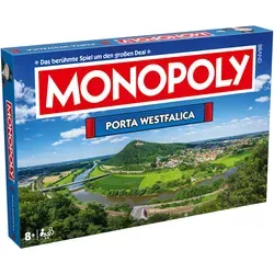 Monopoly - Porta Westfalica - Gesellschaftsspiel, erleben Sie das beliebte MONOPOLY in der einzigartigen Ausgabe für Porta Westfalica mit lokalem Flair und historischen Sehenswürdigkeiten.