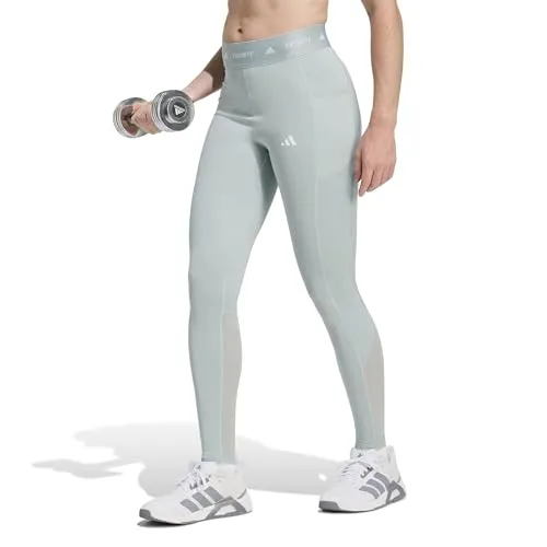 adidas TECHFIT Stash Pocket Leggings für Damen, Wonder Sage, XS - Eng anliegende Leggings mit hohem Bund und praktischer Tasche. Ideal für sportliche Aktivitäten, bietet sie eine atmungsaktive Passform und sorgt für optimalen Komfort während des Trainings.