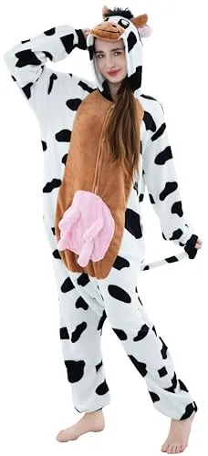 corimori Kuh-Kostüm für Erwachsene und Kinder – Flauschiger Onesie für Karneval und mehr - Kuscheliger und warmer Jumpsuit aus hochwertigem Fleece für ultimativen Tragekomfort. Ideal für Karneval, Pyjama-Partys und gemütliche Abende zu Hause. Erhältlich in verschiedenen Größen für die ganze Familie.