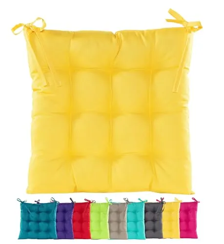 JACK Outdoor Stuhlkissen 38x38cm Lounge Kissen Auflage Wasserfest Sitzkissen Garten Lotus Effekt, Farbe:Gelb