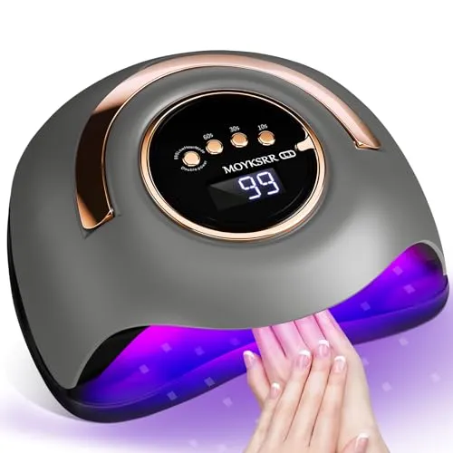 MOYKSRR 180W UV Lampe für Gelnägel, Nageltrockner Lampe UV LED Lampe Infrarot Sensor mit 4 Timer, UV Lampe Nägel Professionelle, Abnehmbarer Bodenplatte, für Nageltrockner für Alle Nagellacke