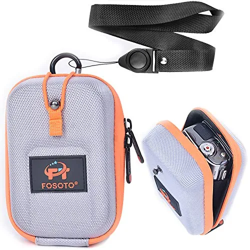 FOSOTO Kameratasche Digitalkamera-Tasche mit Gürtelschlaufe Umhängeband kompatibel mit Canon G7X II SX740 SX720 M200, Sony RX100 VII DSC-HX60 W500, Panasonic TZ90 TZ81