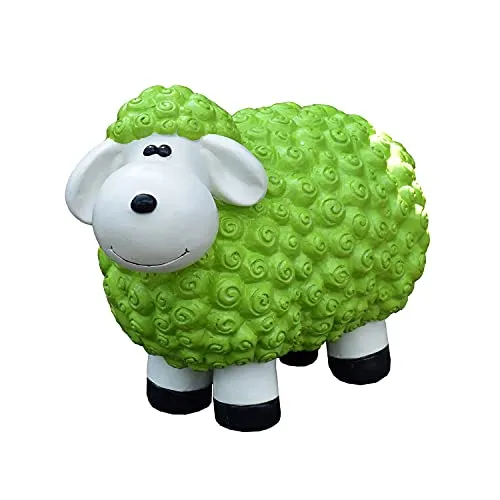 Geschenkestadl Gartenfigur XL Schafe – Wetterfeste Deko in Grün - Figuren – Witterungsbeständige Gartenfigur in verschiedenen Farben, ideal für den Außenbereich und sorgt für einen fröhlichen Akzent im Garten.