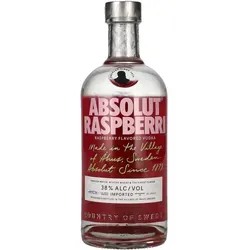 Absolut Raspberri Vodka: Fruchtiger Himbeer-Vodka - Wodka ohne Geschmack, fruchtig und süß mit intensivem Aroma frischer Himbeeren – perfekt für Cocktails oder pur.