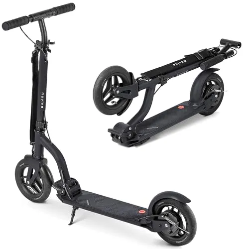 Movino AIR – Cityscooter für Jugendliche und Erwachsene, Anthrazit - Genießen Sie ein angenehmes Fahrgefühl auf unebenen Flächen mit großen, aufblasbaren Reifen. Der Scooter lässt sich mit einem Handgriff zusammenklappen und ist dadurch leicht zu transportieren. Verstellbarer Lenker für optimalen Komfort.