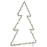vidaXL Weihnachtsbaum-Silhouette mit 115 LEDs - Weihnachtsbeleuchtung mit 8 Lichteffekten für eine magische Atmosphäre. Ideal zum Aufhängen in Innenräumen, leicht zu montieren und sorgt für festliche Stimmung.