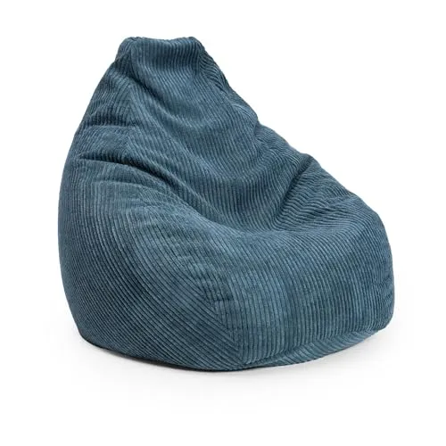 Lumaland Gaming-Sitzsack Cord 350l (navyblau) - Hocker, Bänke & Sitzsäcke - Moderner Sitzsack aus softem Cord, ideal für stilvolles und bequemes Sitzen, leicht transportierbar mit langlebiger Füllung aus EPS-Perlen.