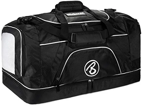 BRUBAKER Sporttasche XXL - 90 l oder 52 l, Fitnesstasche mit Schuh- und Nassfach - Sporttasche in hochglänzendem Diamant-Nylon, bietet Platz für bis zu 90 l. Ausgestattet mit einem Schuhfach und einem wasserdichten Nassfach für feuchte Kleidung - ideal für Sport und Reisen!