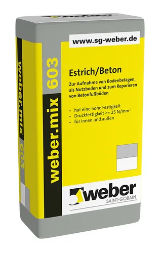  25 kg/Sack Estrich Beton weber.mix 603 Mörtel Putz 0,60 €/kg