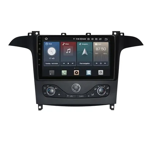 9" Touch Android Autoradio für Ford S-MAX 06-15 - Einbau-Navigationsgerät mit GPS, CarPlay und AndroidAuto für ein modernes Fahrerlebnis und einfache Smartphone-Integration.