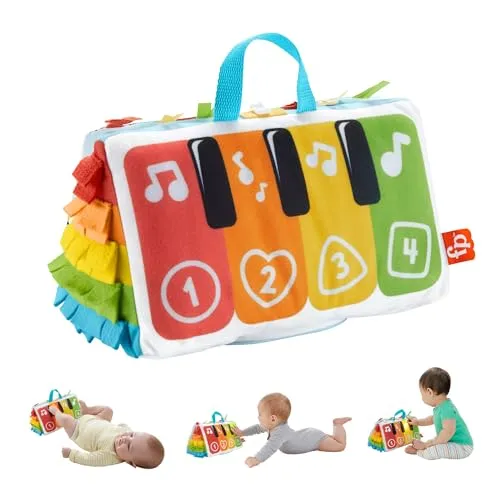Fisher-Price Kick Play Soft Piano - Weiches und tragbares Pianospielzeug, mitwachsendes Design für Babys, fördert sensorische Fähigkeiten und grobmotorische Entwicklung