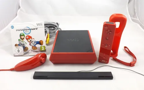 Nintendo Wii Mini Konsole Rot + Mario Kart Wii - Konsolen: Schlanke, knallrote Wii Mini mit über 1400 kompatiblen Spielen und inklusive Mario Kart Wii für unvergesslichen Spielspaß für die ganze Familie!