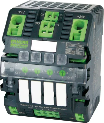 Murr Elektronik MICO+ 48V DC 4.4 Lastkreisüberwachung - Relais zur 4-kanaligen Lastkreisüberwachung mit flexibler Stromüberwachung von 1-4 A, ideal für sichere und effiziente Anlagensteuerung.