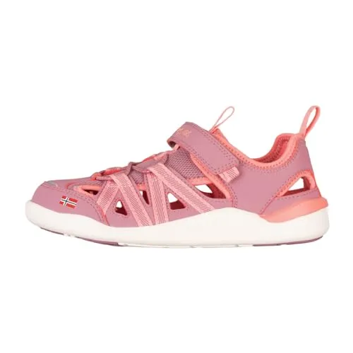 Trollkids Barfuß-Halbsandalen "Saltfjord" in Rosa/Orange, Größe 40 - Wanderschuhe für Kinder - Bequeme und flexible Halbsandalen mit Klettverschluss, ideal für Abenteuer in der Natur. Perfekt für warme Tage!