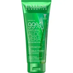 Eveline Cosmetics 99% Natural Aloe Vera Feuchtigkeitsgel 250 ml - Feuchtigkeitsgel für Gesicht und Körper, mit 99% natürlichen Inhaltsstoffen. Spendet intensive Pflege, verbessert die Hautelastizität und sorgt für ein angenehmes Hautgefühl.