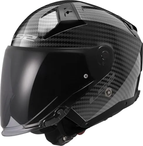 LS2 Infinity II Jethelm Gloss Carbon, M - Motorradhelm aus robustem Carbon, leicht und sicher mit einem Gewicht von nur 1300 g, bietet optimalen Schutz und Komfort für passionierte Biker.
