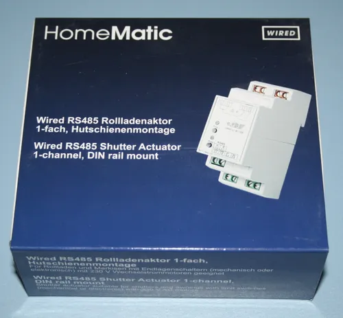 Homematic RS485 Jalousieaktor 1fach HS-Mont Weiß - Steckdosen- & Schalterteile, Smart Home-fähig für die einfache Steuerung von Jalousien und Rollläden.