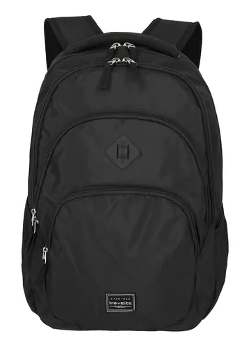 Travelite Rucksack Basics Melange - Schwarz, 22L mit Laptopfach - Laptop-Rucksack mit gepolstertem Fach für Geräte bis 15,6 Zoll. Ideal für Sport und Freizeit, mit praktischen Organizerfächern und atmungsaktivem Rücken.