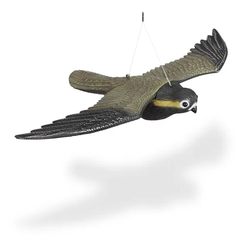 Raubvogel attrappe Vogelschreck Fliegender Falke Vogelabwehr wetterfest 58 cm
