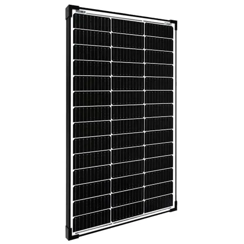 Offgridtec 100W Mono Solarpanel 23V Black Frame V2 - Monokristallines Solarmodul mit 22,3% Wirkungsgrad, ideal für Gartenhäuser und Wohnmobile. Robuster Rahmen aus ESG-Glas sorgt für Langlebigkeit unter extremen Bedingungen.