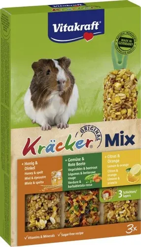 Vitakraft Kräcker®Trio Citrus Gemüse Honig 3 Stück / 168 g  Kleintierfutter
