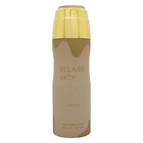 Lattafa Eclaire Unisex Body Spray 200ml - Verführerisches blumig-fruchtiges Gourmand-Deodorant mit Noten von Karamell, Honig und Vanille, ideal für besondere Anlässe oder den Alltag.