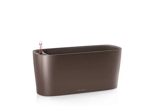 Lechuza® Blumentopf Delta 20 espresso metallic - Der DELTA 20 Pflanzgefäß überzeugt durch sein schlankes Design und passt ideal auf schmale Flächen. Mit praktischem Pflanzeinsatz für schnelle Bepflanzung und vielseitiger Farbgestaltung ist er perfekt für jedes Deko-Konzept.