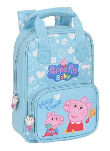 Safta Unisex Kinder Mochila Infantil Con Asas Pig Baby 20x28x8cm Kinderrucksack mit Griffen, Peppa Wutz, 20 x 28 x 8 cm, bunt