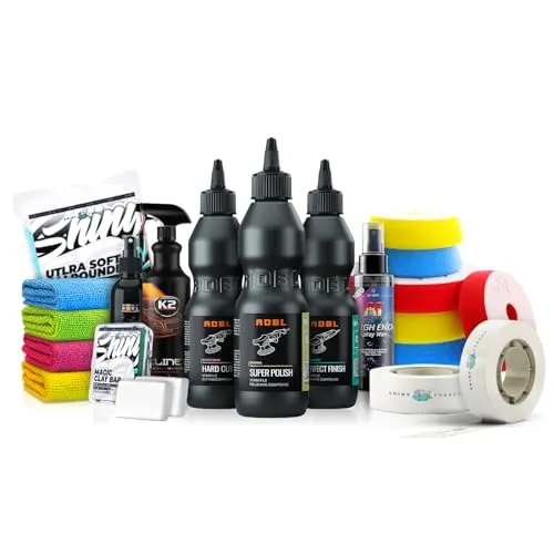 ADBL Politur Set 19-teilig mit Royal Pads und Lackversiegelung - Autopflege & Motorradpflege: Effektive Lösung gegen Kratzer mit Hochglanzpolitur und Premium Polierpads für perfekten Glanzeffekt.