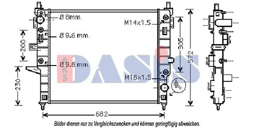 AKS DASIS Kühler für MERCEDES-BENZ A1635000303 - Autoteile für effiziente Motorkühlung, ideal für Mercedes-Benz M-Klasse (W163), langlebig mit gelöteten Kühlrippen aus Aluminium.