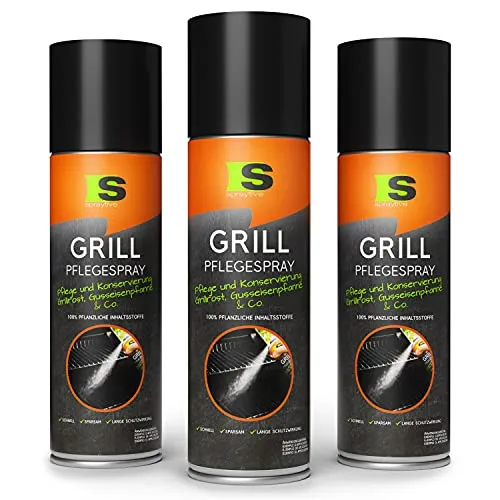 Spraytive 3 x 500ml Grill-Pflegespray - Der ideale BBQ Grill-Reiniger - Grillreiniger: Pflegt und konserviert Grillroste aus Edelstahl und Gusseisen, schützt vor Rost und sorgt für eine langlebige, antihaftbeschichtete Oberfläche. 100% pflanzlich und Made in Germany!