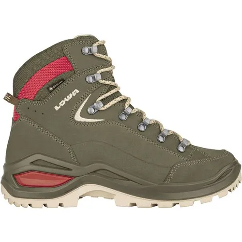 Lowa Renegade EVO GTX MID Ws - Wanderschuh für Damen in Grün, Größe 41 - Hochwertige Wanderschuhe aus Nubukleder und Textil, wasserdicht und ideal für anspruchsvolle Wanderungen.