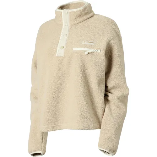 Columbia Women's Helvetia II Cropped Half Snap Fleece - Fleecepullover in Beige Gr. S - Beiger Fleecepullover ohne Kapuze mit praktischer Druckknopf-Leiste. Ideal für Trekking, Wandern und den Alltag. Hergestellt aus 100% Polyester für hohen Komfort.