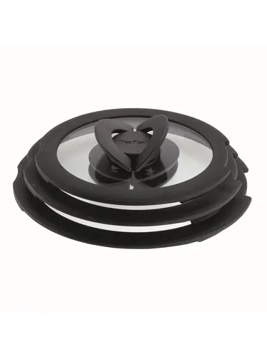 Tefal Ingenio Glasdeckel Set 16/18/20 - Topf-Zubehör mit stapelbaren Glasdeckeln, ideal für Ingenio Töpfe. Die faltbaren Knöpfe und der schützende Silikonrand bieten praktischen Nutzen und platzsparende Aufbewahrung.