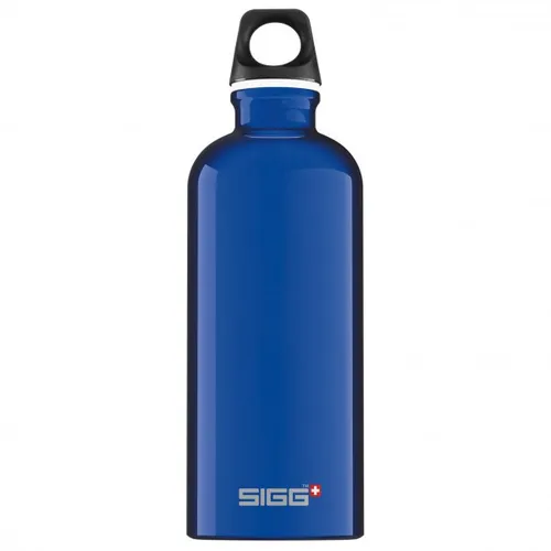 SIGG Traveller Dunkelblau - Klimaneutral Zertifizierte Alu Trinkflasche - Flachmänner: Leichte, auslaufsichere Trinkflasche aus 100% recyceltem Aluminium, ideal für kohlensäurehaltige Getränke und Outdoor-Aktivitäten.